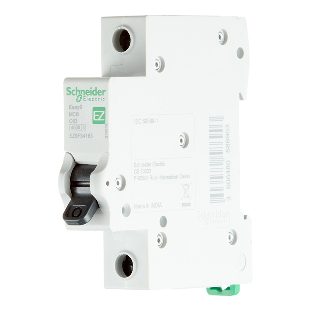 фото Автоматический выключатель schneider electric easy9 (ez9f34163) 1p 63а тип c 4,5 ка 220 в на din-рейку