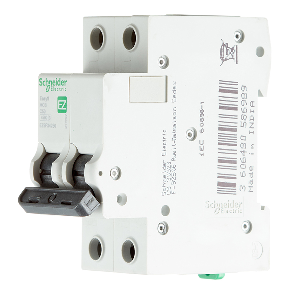 фото Автоматический выключатель schneider electric easy9 (ez9f34250) 2p 50а тип c 4,5 ка 220 в на din-рейку