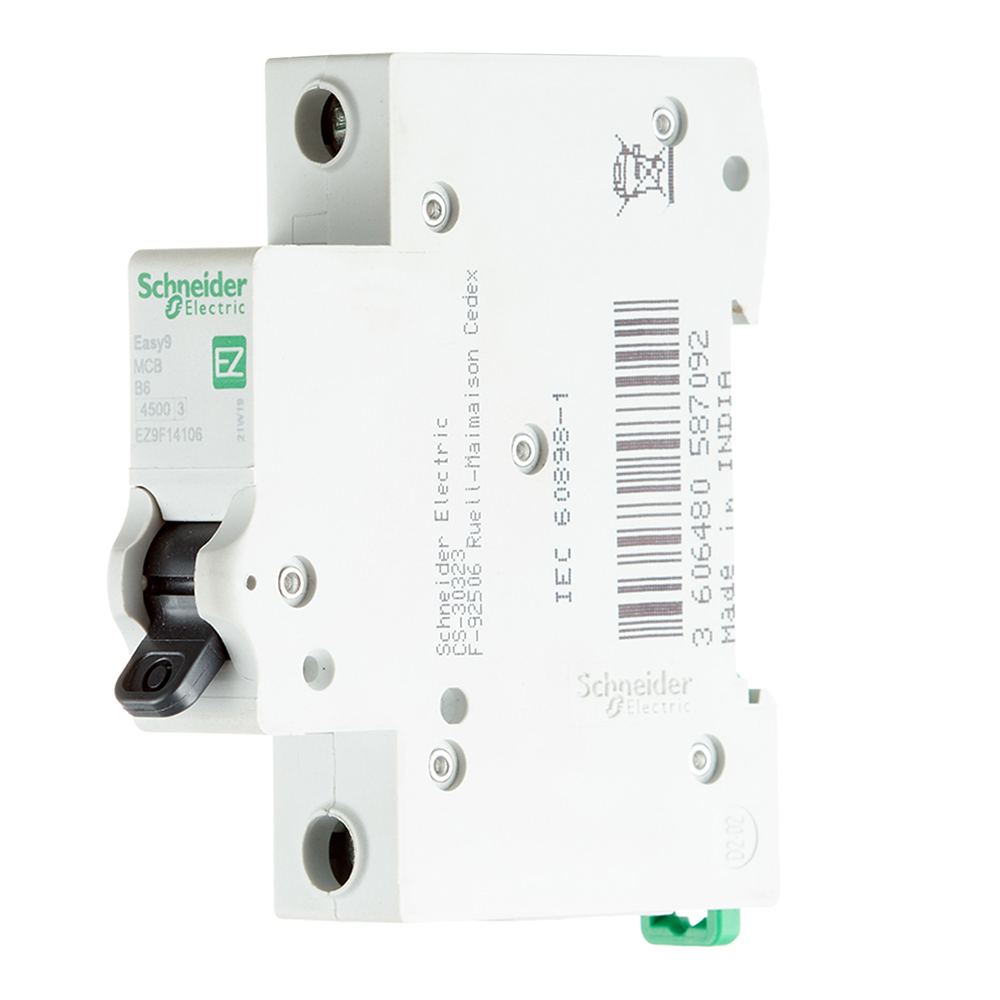 фото Автоматический выключатель schneider electric easy9 (ez9f14106) 1p 6а тип b 4,5 ка 220 в на din-рейку