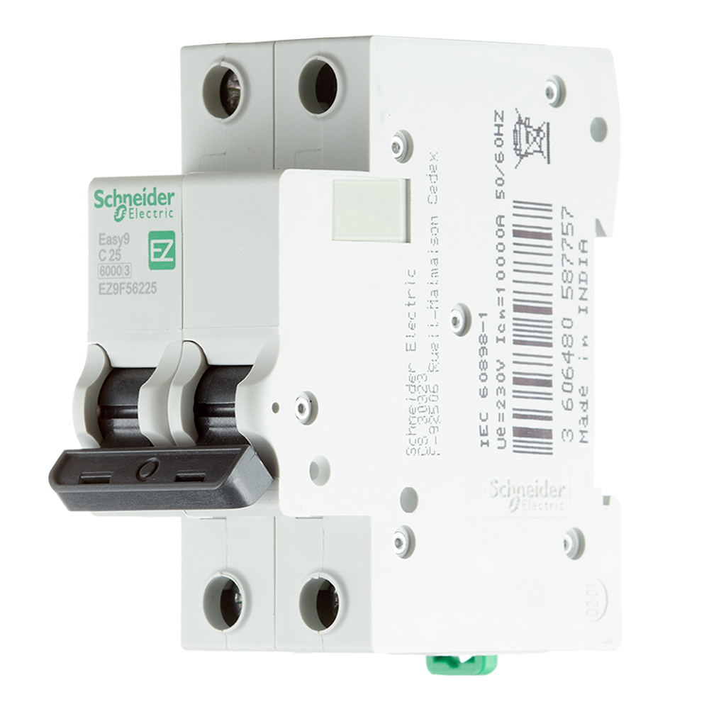 фото Автоматический выключатель schneider electric easy9 (ez9f56225) 2p 25а тип c 6 ка 220 в на din-рейку