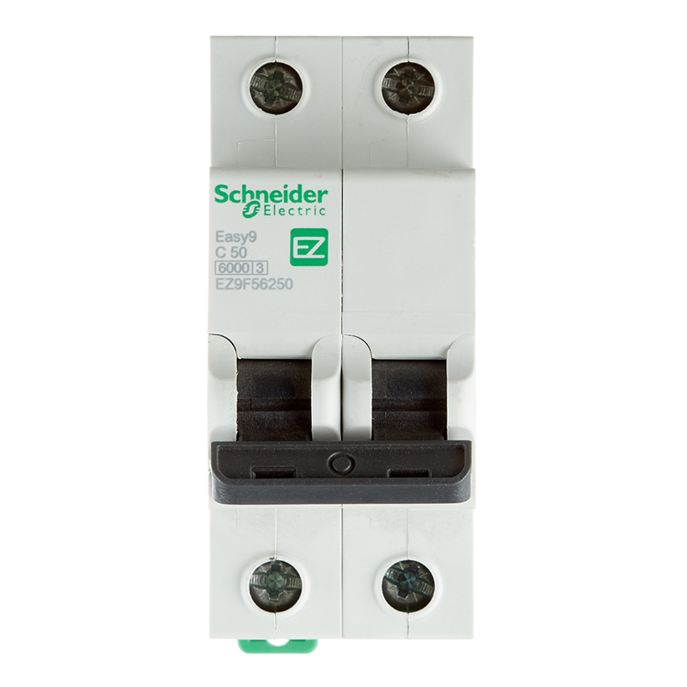 фото Автоматический выключатель schneider electric easy9 (ez9f56250) 2p 50а тип c 6 ка 220 в на din-рейку