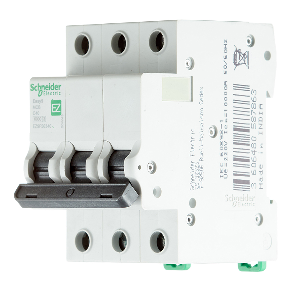 фото Автоматический выключатель schneider electric easy9 (ez9f56340) 3p 40а тип c 6 ка 220 в на din-рейку