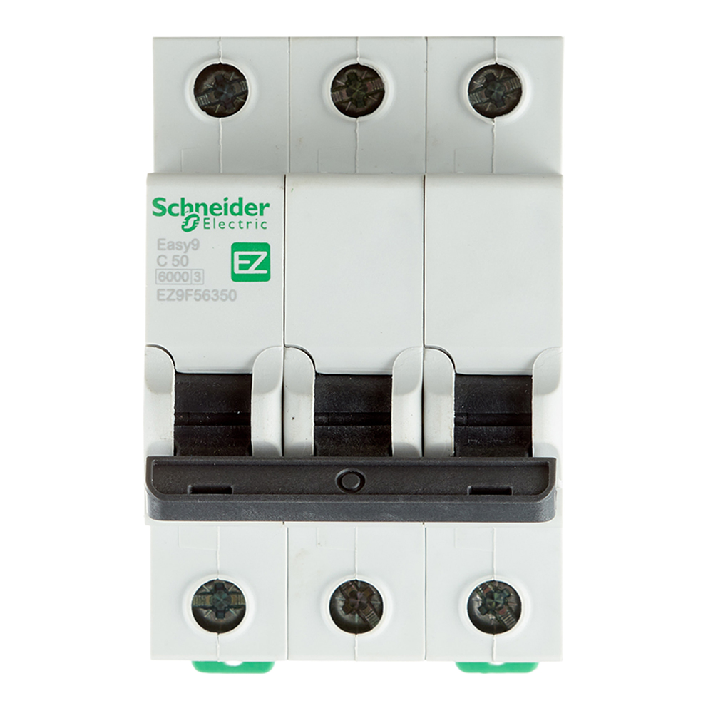 фото Автоматический выключатель schneider electric easy9 (ez9f56350) 3p 50а тип c 6 ка 220 в на din-рейку