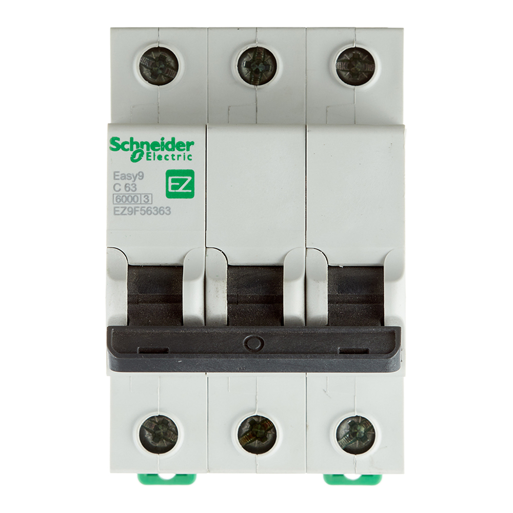 фото Автоматический выключатель schneider electric easy9 (ez9f56363) 3p 63а тип c 6 ка 220 в на din-рейку