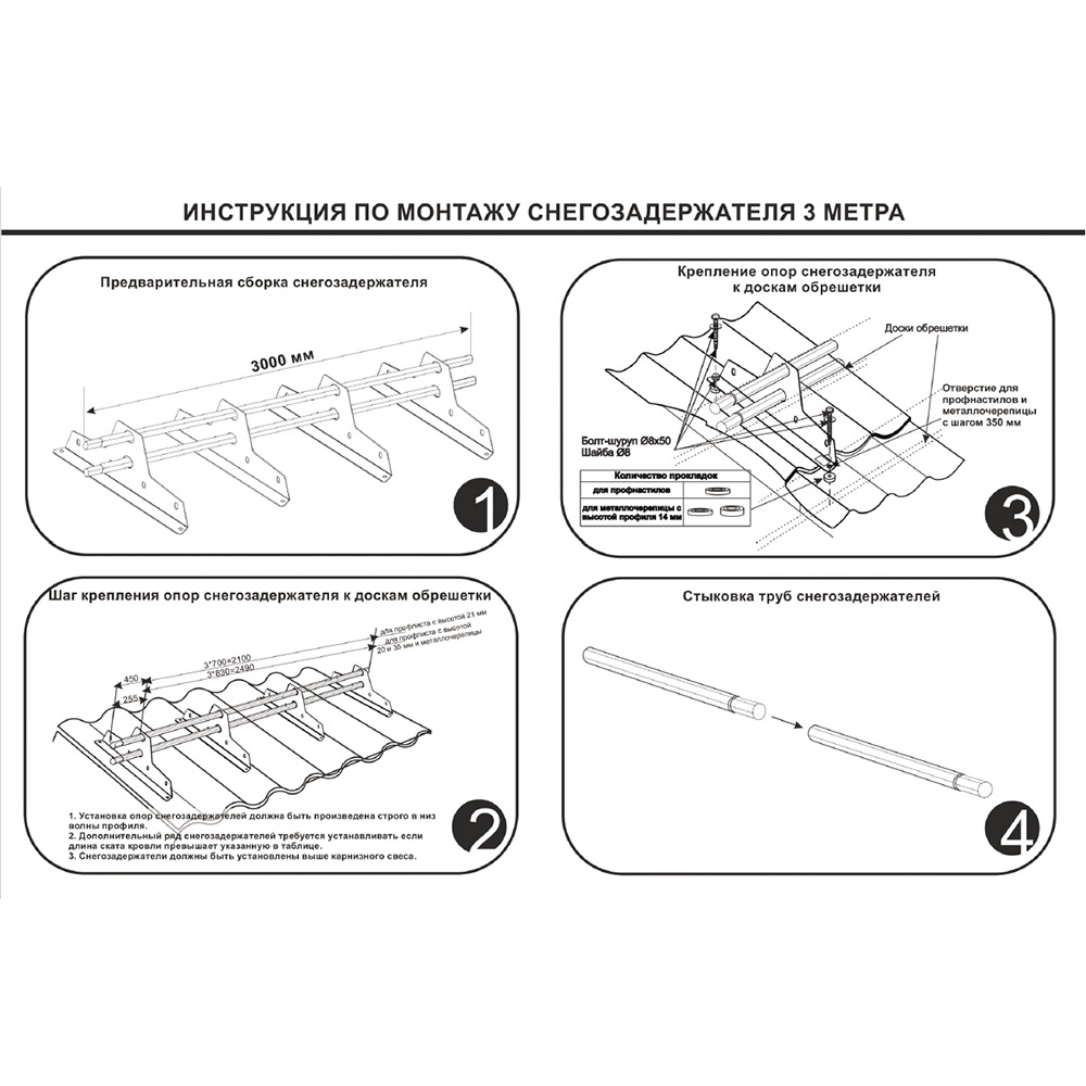 фото Снегозадержатель вегасток трубчатый красное вино ral 3005 3 м