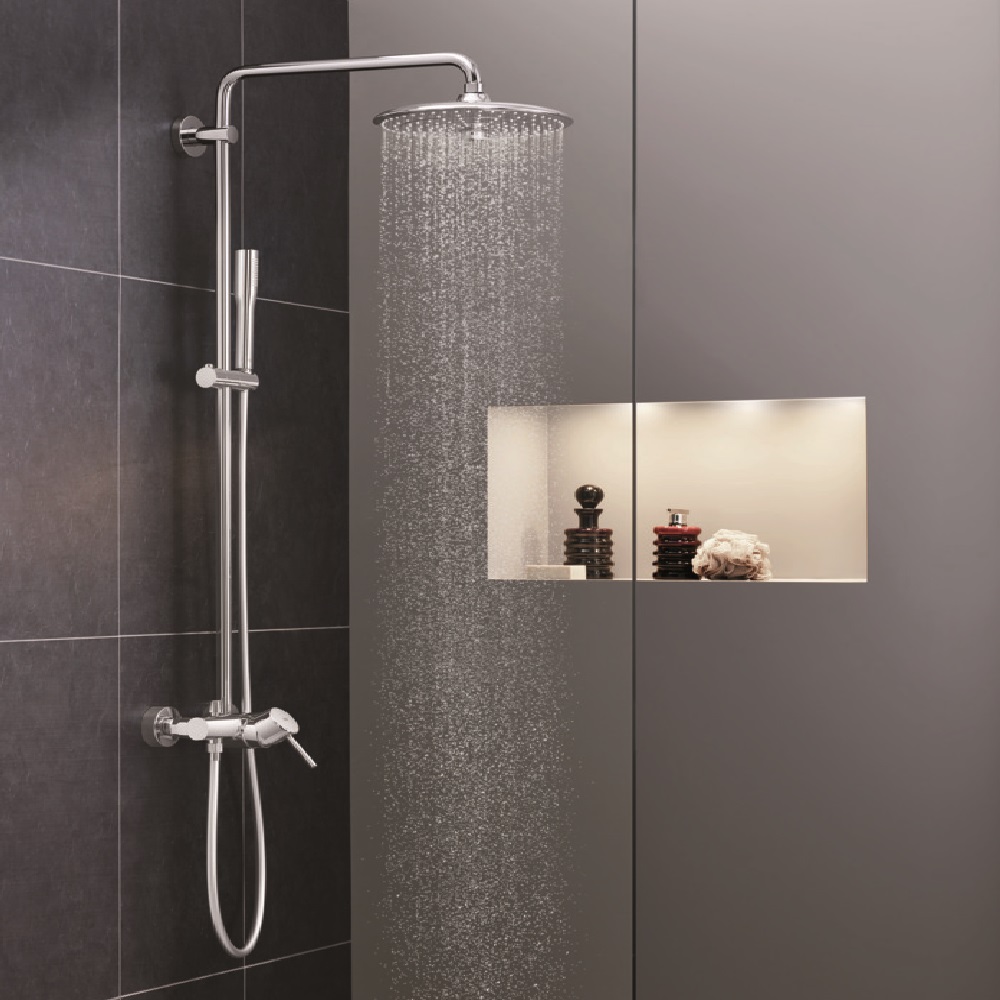 Душевая система GROHE Euphoria Concetto с верхним душем D260мм 3F и лейкой 1F со смесителем от Петрович