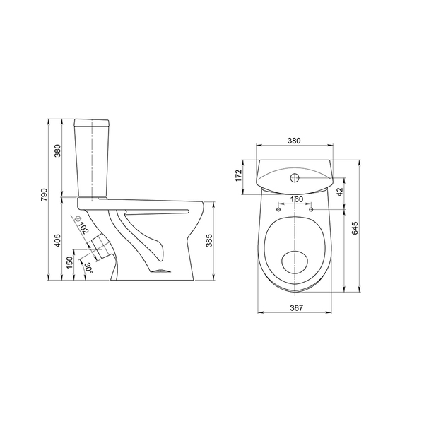 Унитаз-компакт Santeri Ультра с косым выпуском с сиденьем полипропилен ...