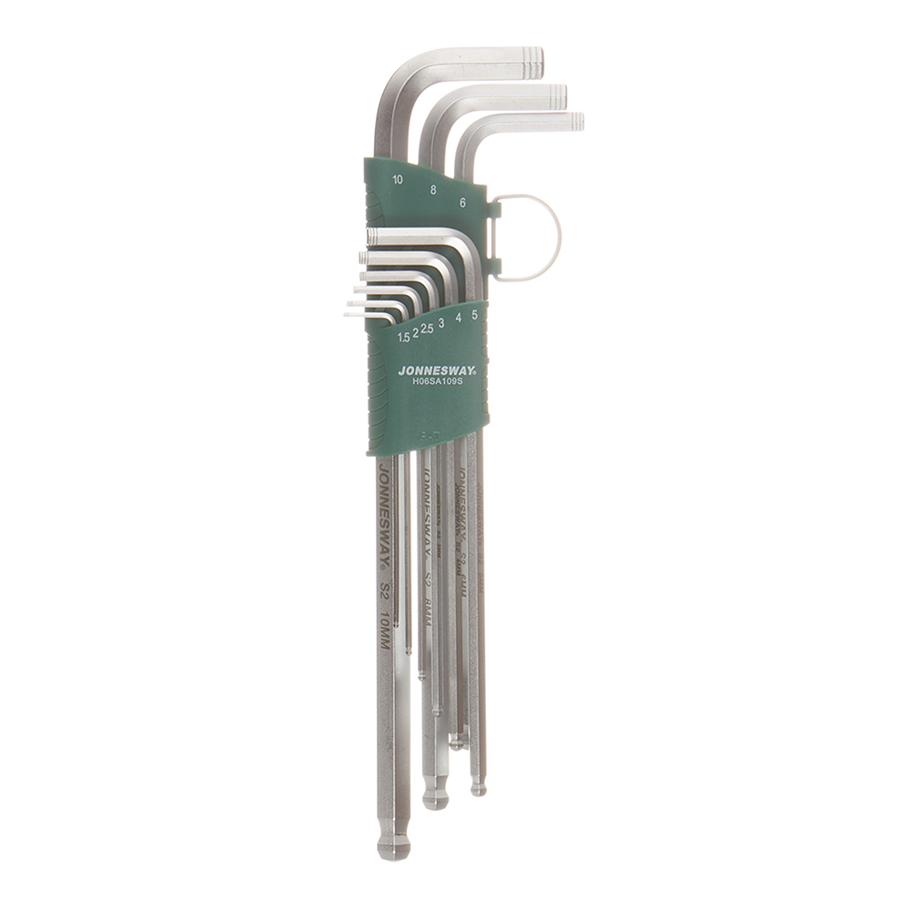 Набор шестигранных ключей Jonnesway 1,5-10 мм (H06SA109S) (9 шт.) набор ключей шестигранных лом 1 5 10 мм 9 шт