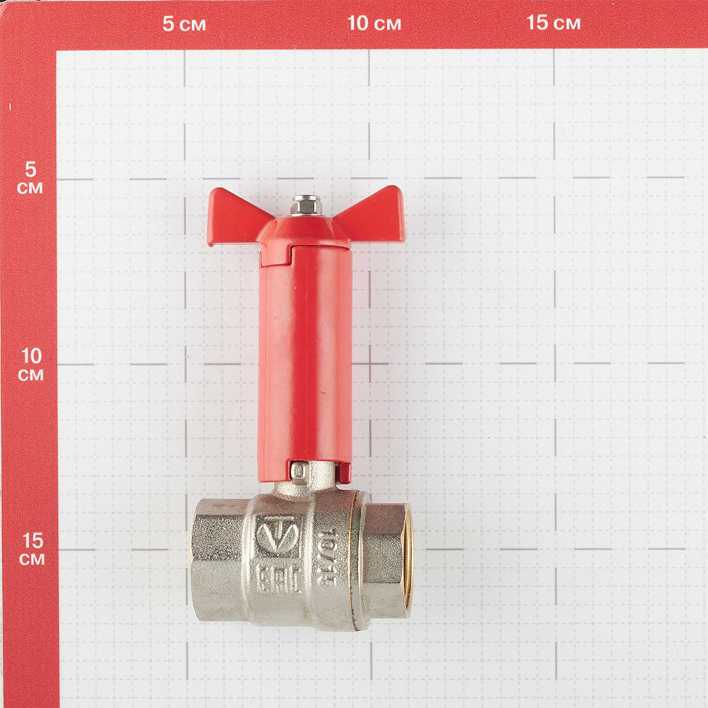фото Кран шаровой латунный valtec (vt.250.n.05) 3/4 вр(г) проходной бабочка с удлиненным штоком прямой