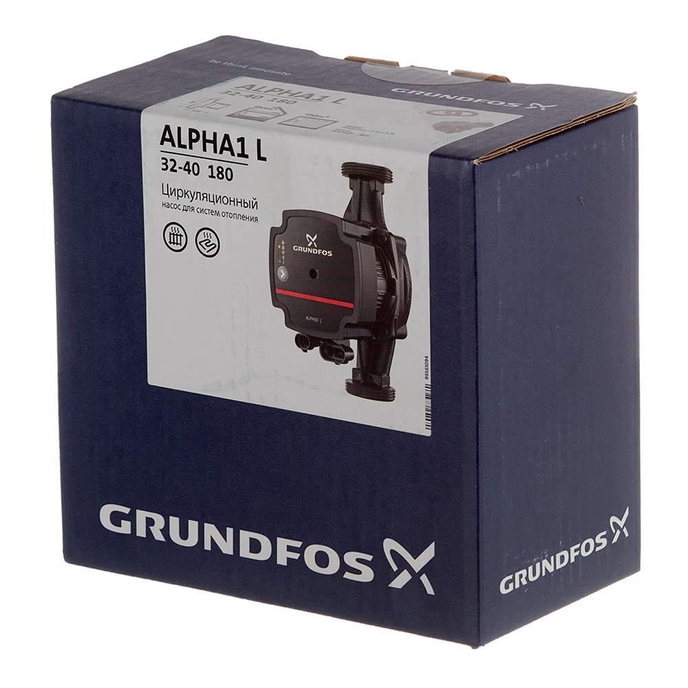 Циркуляционный насос для систем отопления Grundfos Alpha1 L 32-40 180 (99199613) DN32 подъем 4 м 180 мм