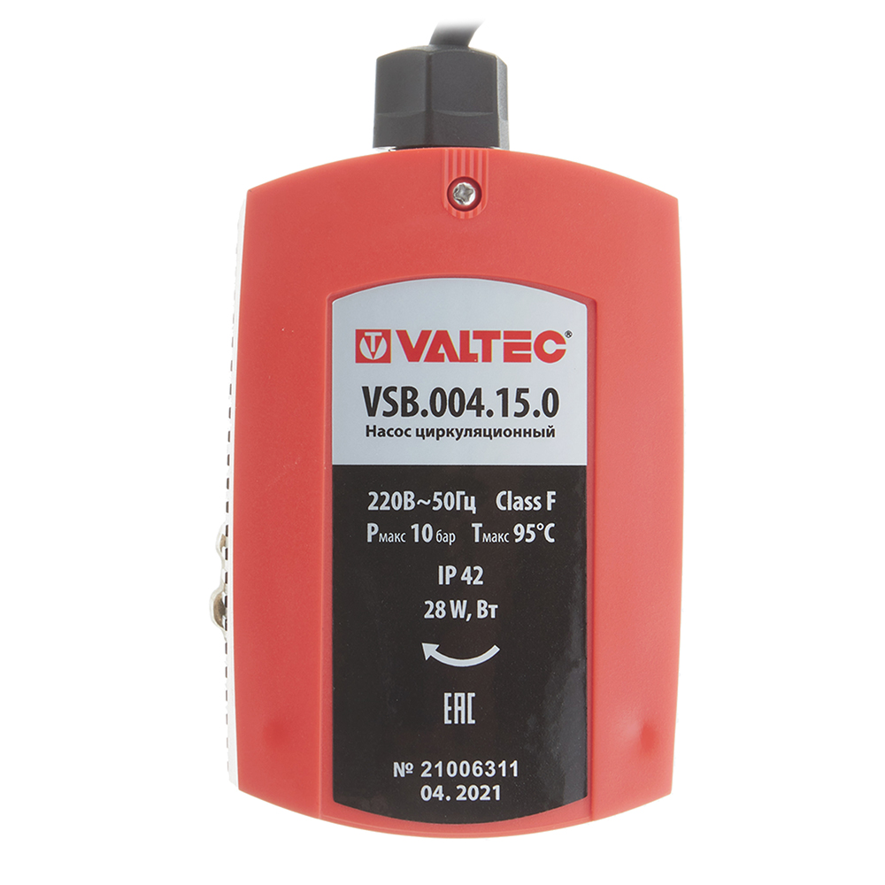 Циркуляционный насос для систем отопления VALTEC VSB 04-15 VSB004150 DN15 подъем 12 м 82 мм