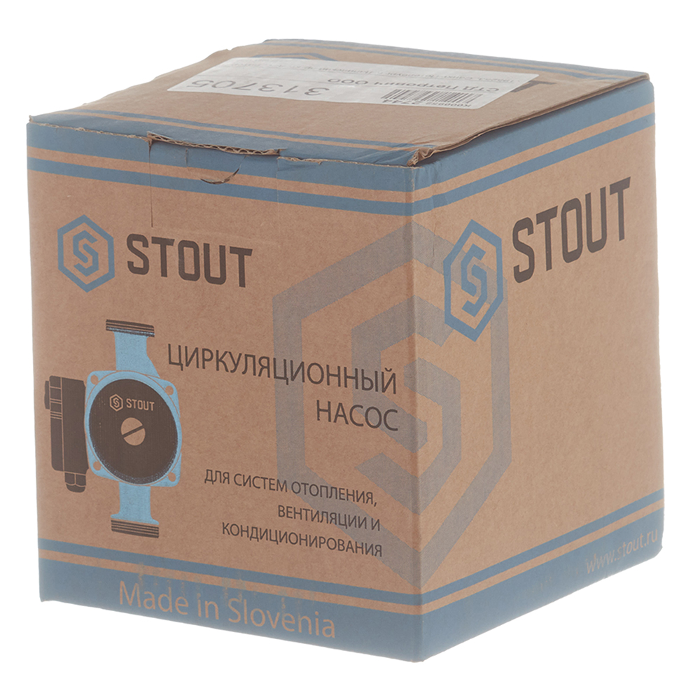 Циркуляционный насос для систем отопления Stout 25/60-130 (SPC-0001-2560130) DN25 подъем 6,5 м 130 мм с гайками