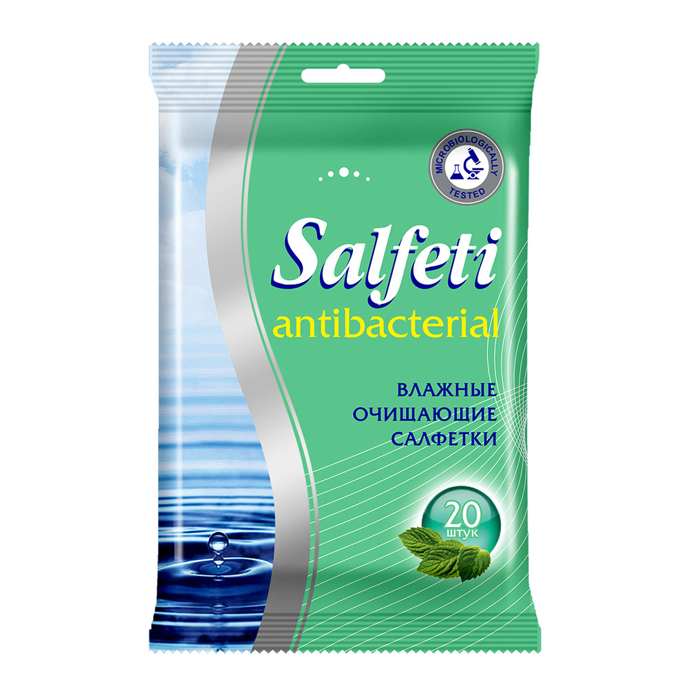 salfeti салфетки влажные антибактериальные 20 шт 6 уп Салфетки влажные антибактериальные Salfeti (20 шт.)