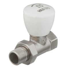 Клапан (вентиль) регулирующий ручной прямой VALTEC (VT.008.N.04) 1/2 НР(ш) х 1/2 ВР(г) для радиатора