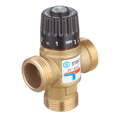 Клапан (вентиль) термостатический Stout (SVM-0120-254325) подмешивающий 1 НР(ш) для систем отопления и ГВС 20-43 °С KVs 2,5