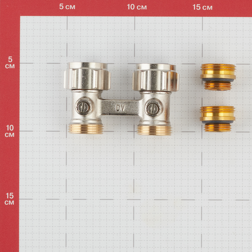 фото Узел нижнего подключения прямой oventrop multiflex f zb (1015883) h-образный 1/2 нр(ш) х 3/4 ek для радиатора