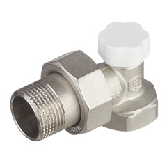 Клапан (вентиль) запорный угловой Stout (SVL-1156-000020) 3/4 НР(ш) х 3/4 ВР(г) для радиатора никелированный