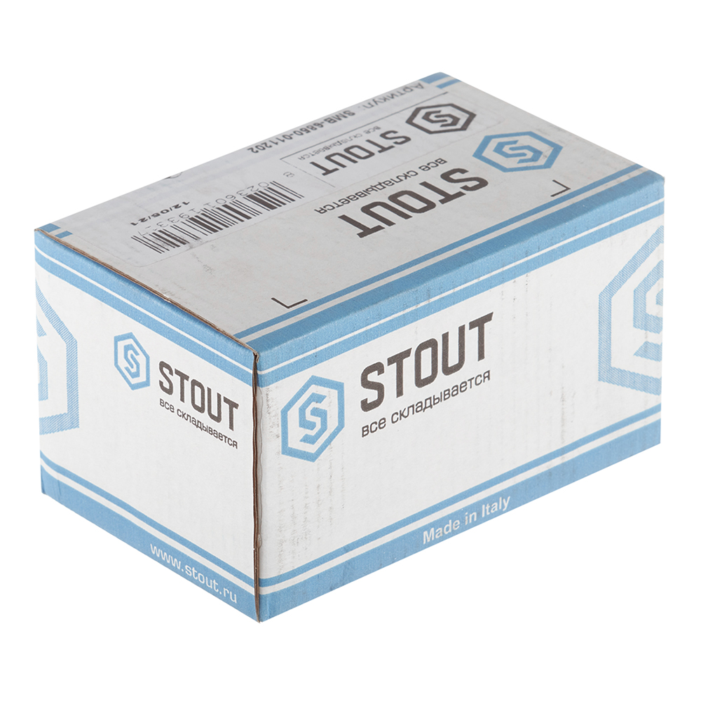 фото Коллектор stout (smb-6850-341202) 3/4 вр(г) х 2 выхода 1/2 нр(ш) х 3/4 нр(ш) регулирующий