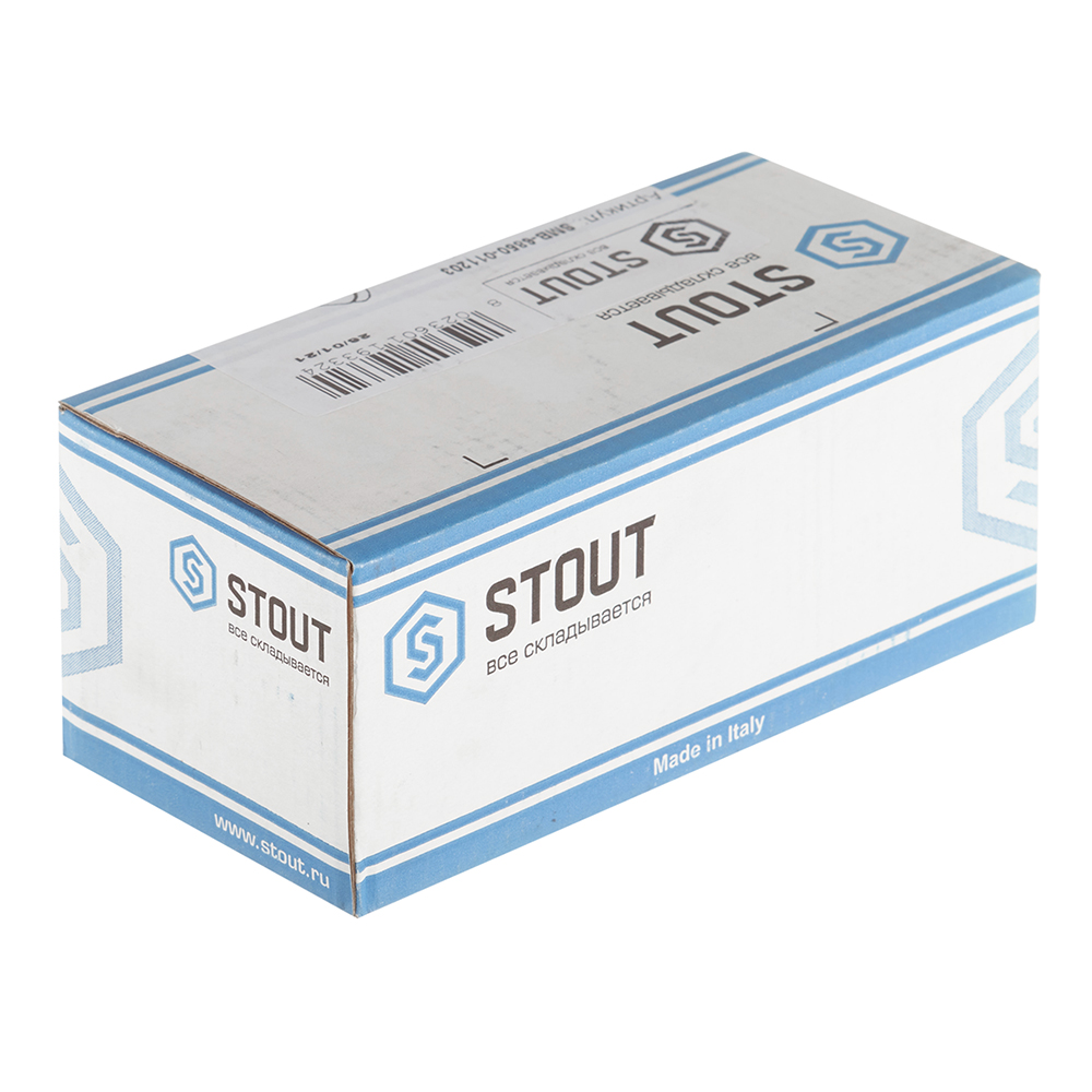 фото Коллектор stout (smb-6850-341203) 3/4 вр(г) х 3 выхода 1/2 нр(ш) х 3/4 нр(ш) регулирующий