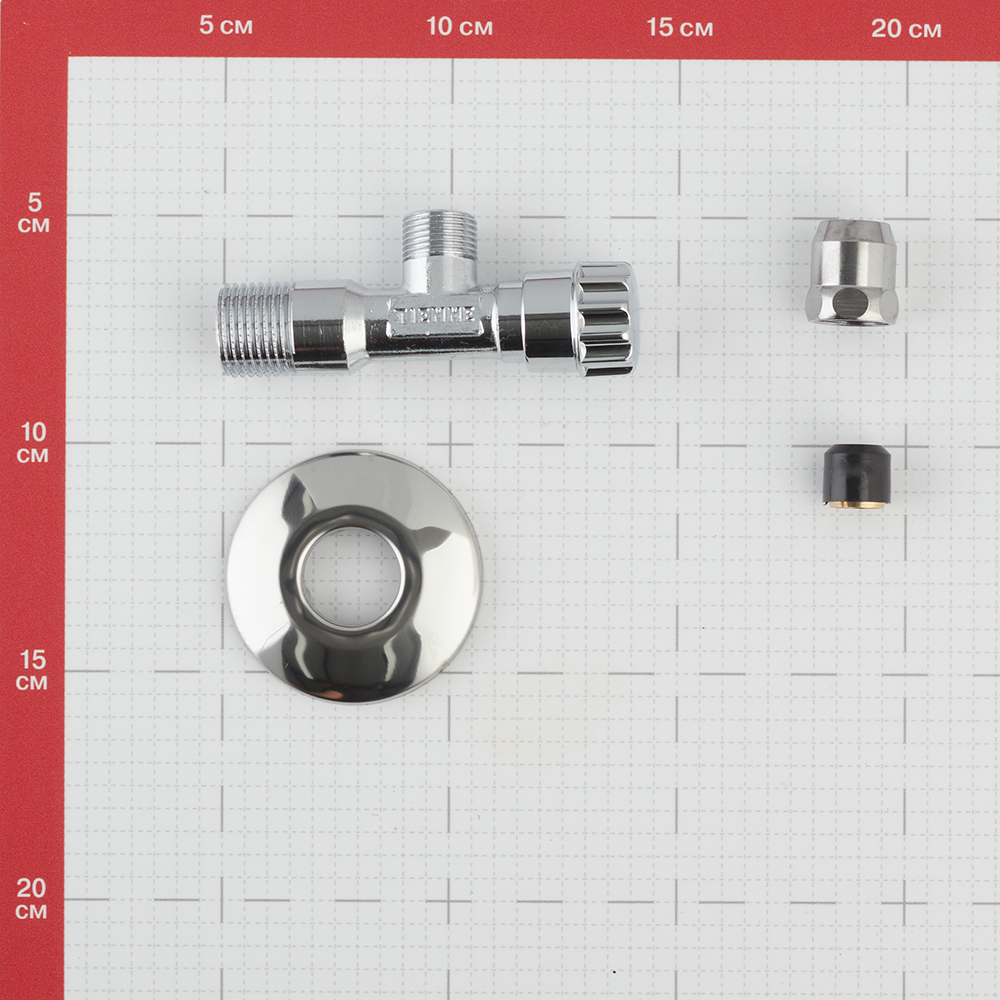 фото Вентиль угловой tiemme 1/2 нр(ш) х 10 мм для подключения смесителя хром