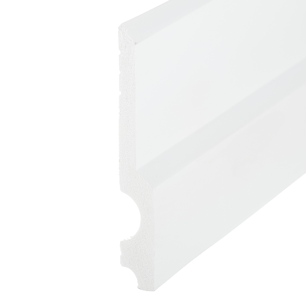 фото Плинтус из дюрополимера напольный cosca 130х18х2000 мм белый px011