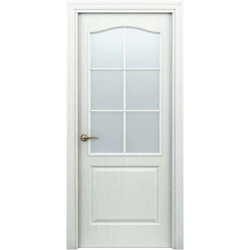 Дверное полотно СД Палитра белое со стеклом ламинированная финишпленка 700x2000 мм