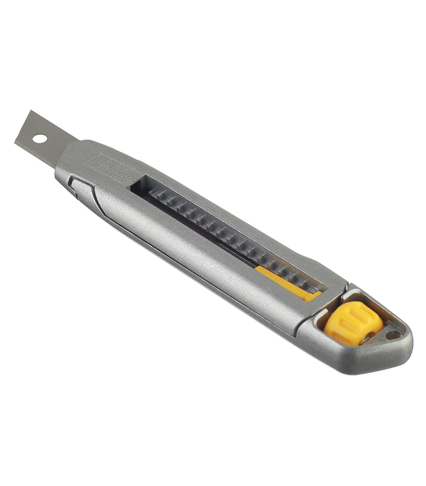 Нож строительный Stanley Interlock 18 мм с ломающимся лезвием металлический корпус нож navigator 82 362 nht nmd01 185 диэлектрический прямое лезвие