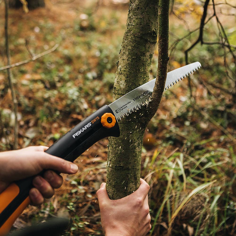 фото Пила садовая складная fiskars xtract (1000614) пластиковая рукоятка лезвие 255 мм