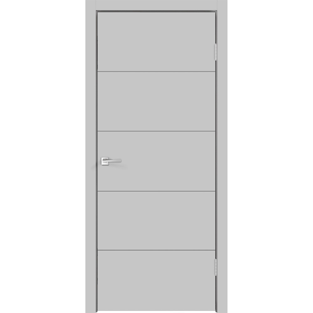 Дверное полотно VellDoris Ольсен F светло-серый глухое эмаль 800x2000 мм