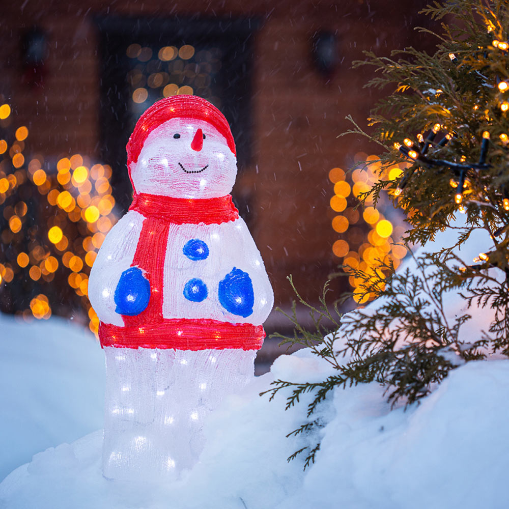 фото Новогоднее украшение фигура светодиодная neon-night (513-283) снеговик для улицы белая 96 led свечение белый