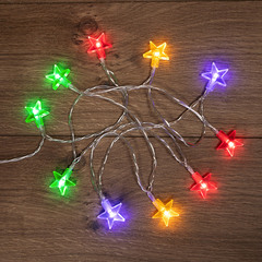 Гирлянда светодиодная Neon-Night Звездочки 10 LED свечение мультиколор 1,5 м (303-090)