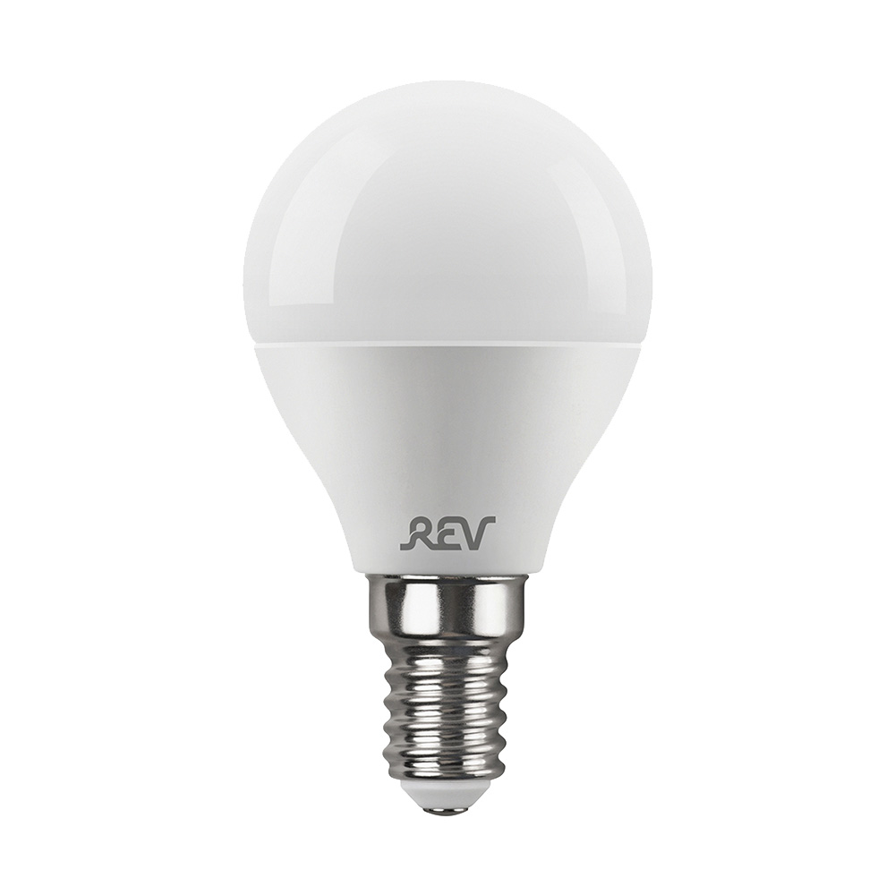 Лампа светодиодная REV 5 Вт E14 шар G45 2700К теплый белый свет 220 В матовая лампа светодиодная rev 5 вт е27 филаментная шар g45 2700 к теплый свет 230 в