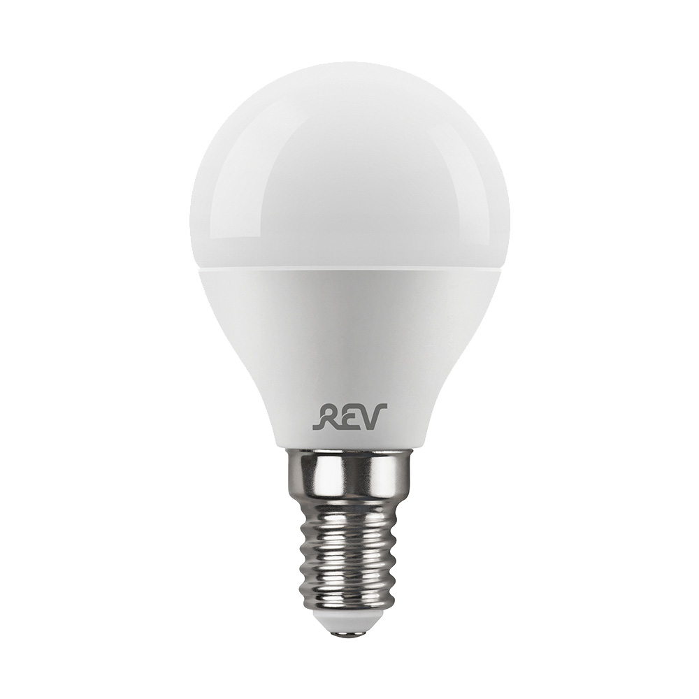 Лампа светодиодная REV 7 Вт E14 шар G45 2700К теплый белый свет 180-240 В матовая лампа светодиодная rev 5 вт е27 филаментная шар g45 2700 к теплый свет 230 в