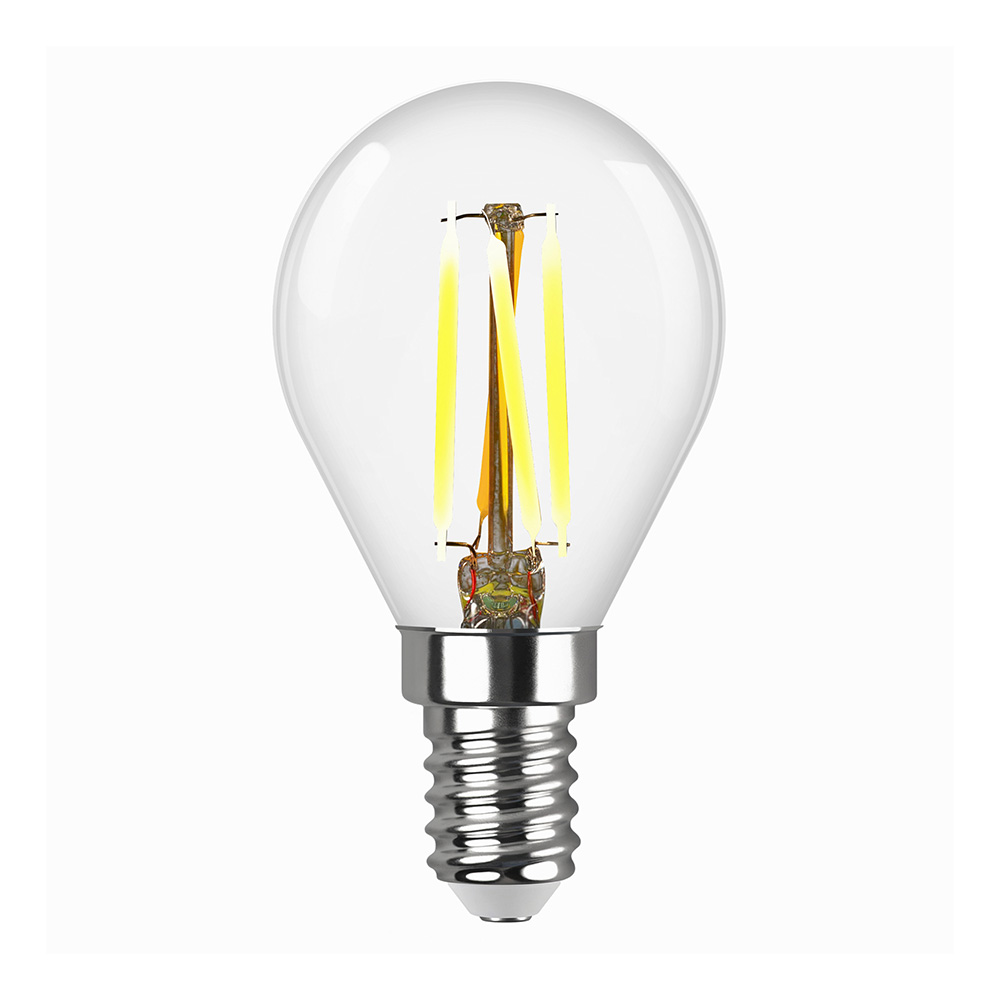 Лампа светодиодная REV 5 Вт E14 филаментная шар G45 4000К естественный белый свет 220 В лампа светодиодная rev 5 вт е27 филаментная шар g45 2700 к теплый свет 230 в