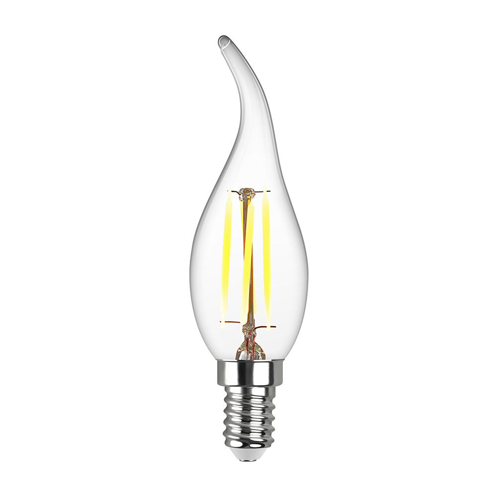 Лампа светодиодная филаментная REV E14 4000К 5 Вт 540 Лм 220 В свеча на ветру прозрачная 