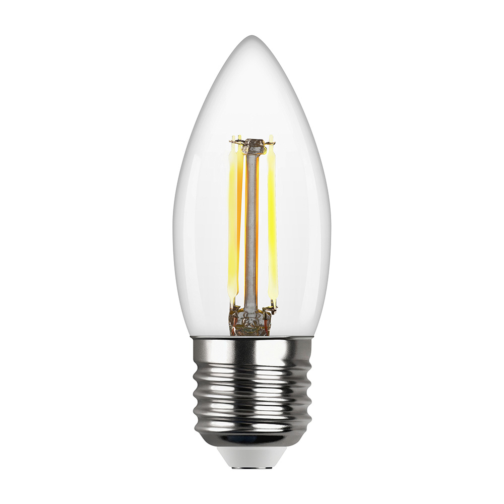 Лампа светодиодная REV 7 Вт E27 филаментная свеча С37 2700К теплый белый свет 220 В прозрачная