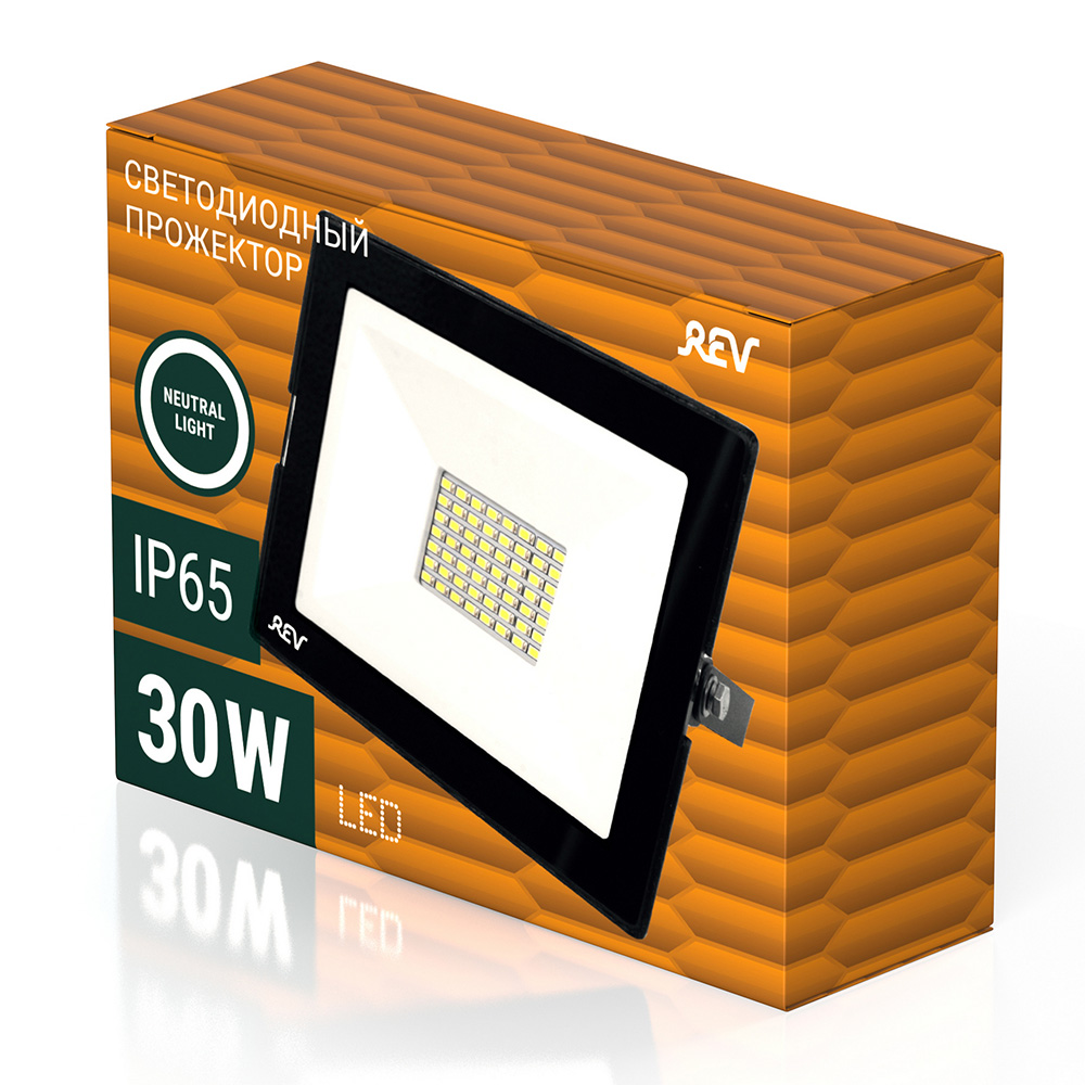 Прожектор светодиодный REV 30 Вт 220 В IP65 110х75х20 мм 4000К естественный белый свет