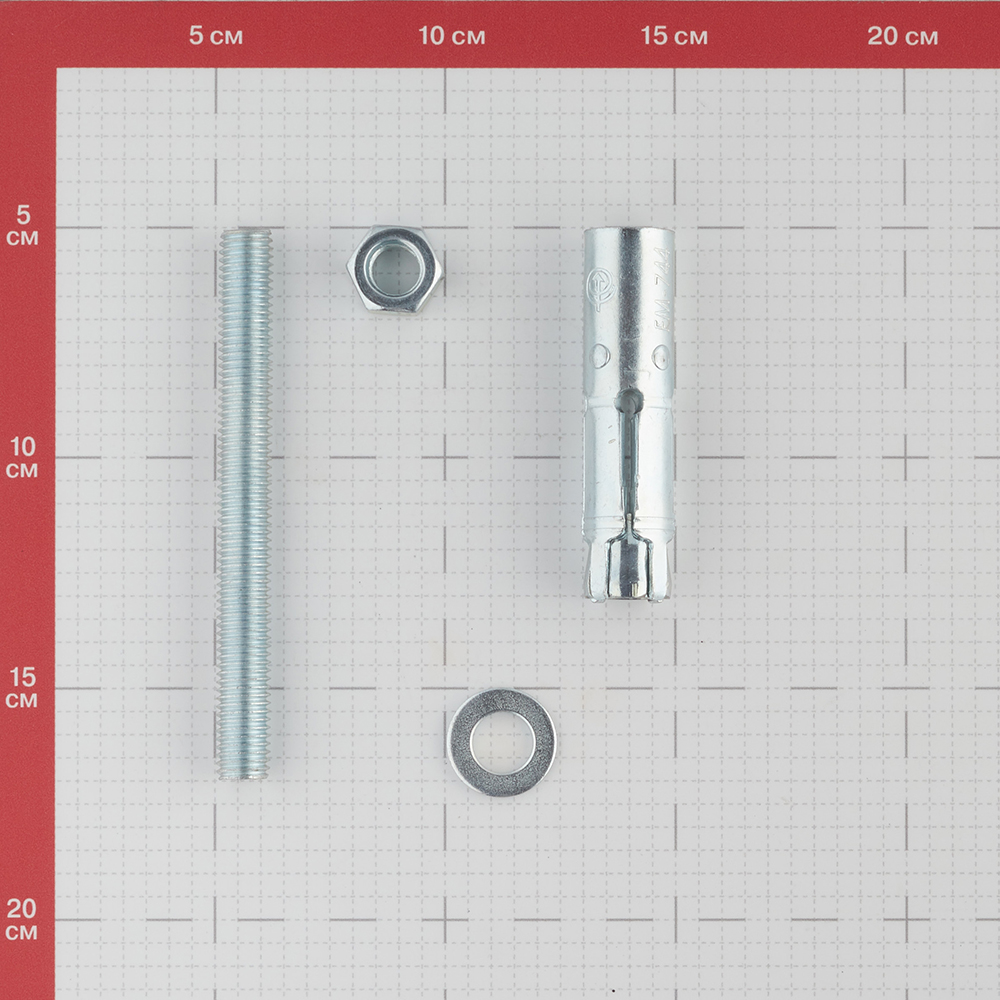 фото Анкер со шпилькой friulsider fm747 для бетона m12/25 20x80 мм (20 шт.)