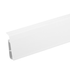Плинтус ПВХ напольный Ideal Система 80 мм белый 2200 мм со съемной панелью