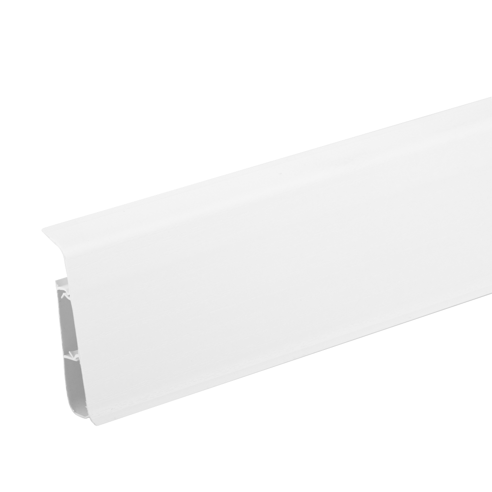 фото Плинтус пвх ideal система 80 мм белый 2200 мм со съемной панелью