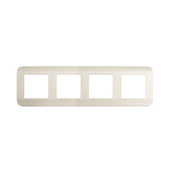Рамка Luxar Deco четырехместная горизонтальная белая рифленая