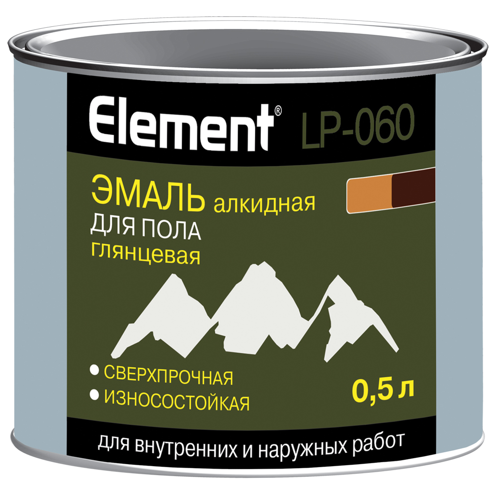 Эмаль алкидная Элемент LP-060 для пола красно-коричневая 0,5 л — купить ...