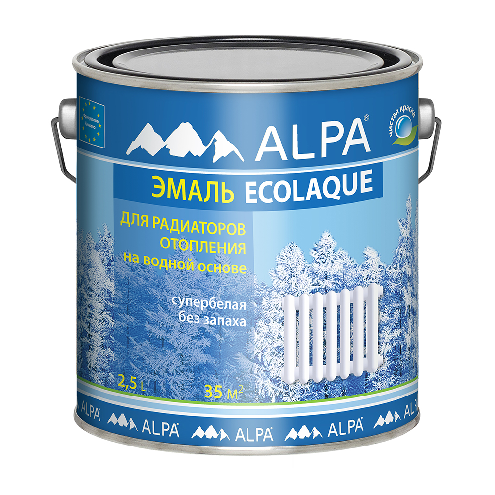 Краска для радиаторов купить. Alpa Alpalaque полуматовая эмаль. Эмаль Alpa Ecolaque матовая. Alpa эмаль Ecolaque полуматовая белая. Alpa / Альпалак полуматовая эмаль для радиаторов.