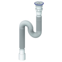 Сифон для раковины Unicorn 1200 мм 1 1/2х40/50 мм (D230)