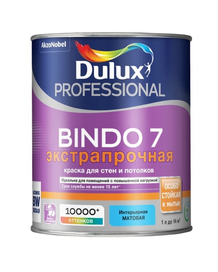 Краска латексная Dulux PROF Биндо 7 BС матовая 0,9 л — купить в ...