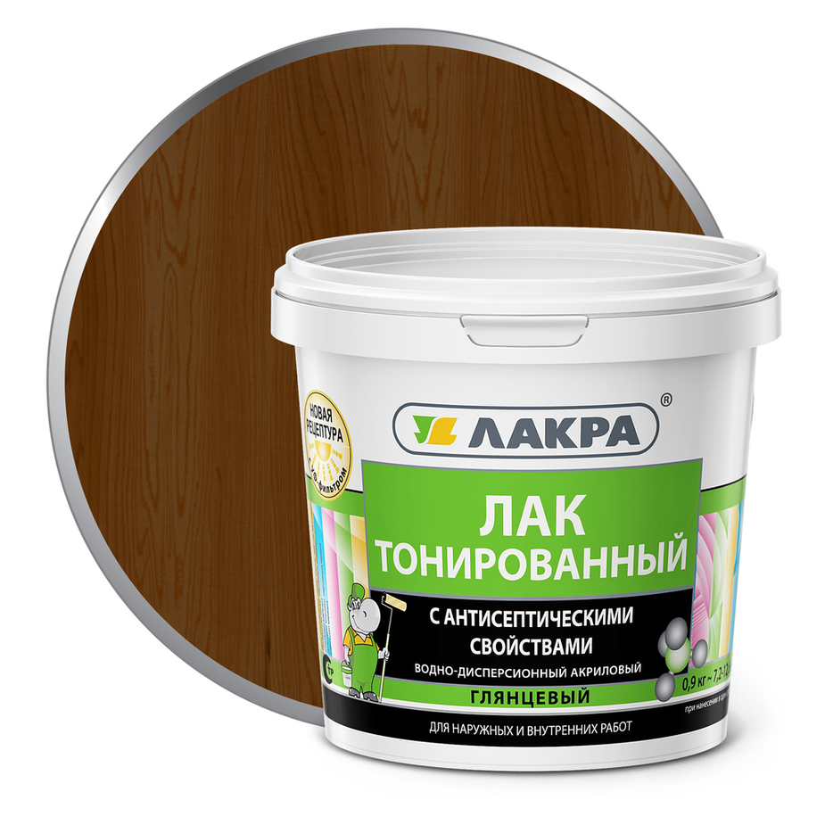 Лак тонированный для мебели лакра