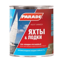 Лак алкидно-уретановый яхтный Parade Яхты & Лодки бесцветный 0,75 л матовый
