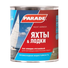 Лак алкидно-уретановый яхтный Parade Яхты & Лодки бесцветный 0,75 л полуматовый