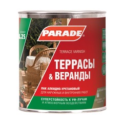 Лак алкидно-уретановый Parade Террасы & Веранды глянцевый 0,75 л