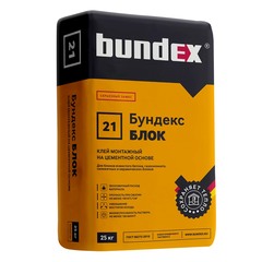 Клей монтажный на цементной основе Bundex БЛОК 25 кг